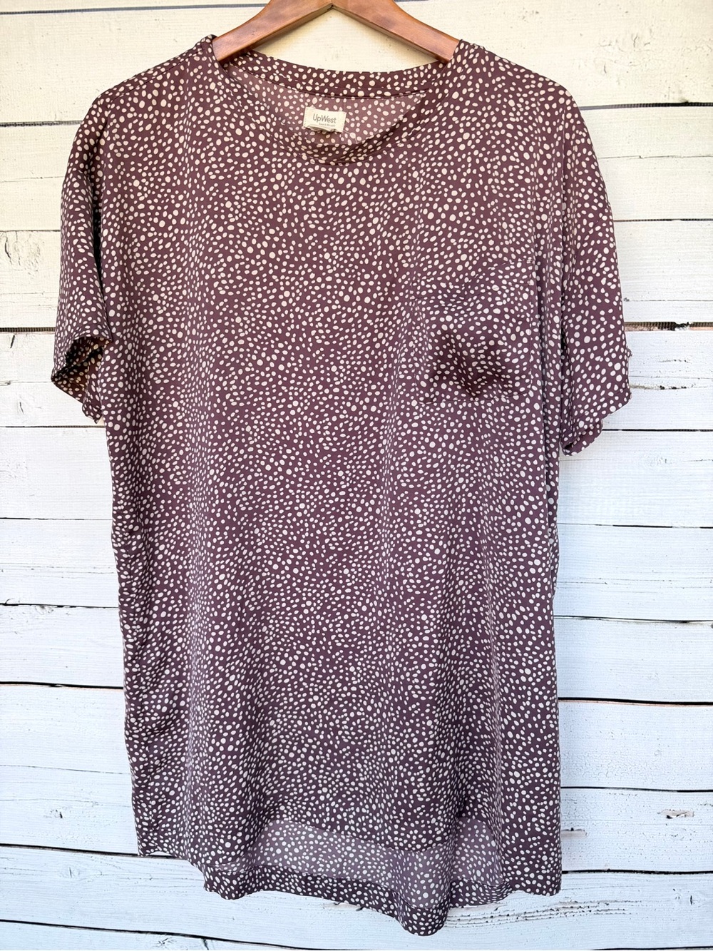 UpWest Abstract Organic Spot Pattern Pocket T-Shirt Dress Size S